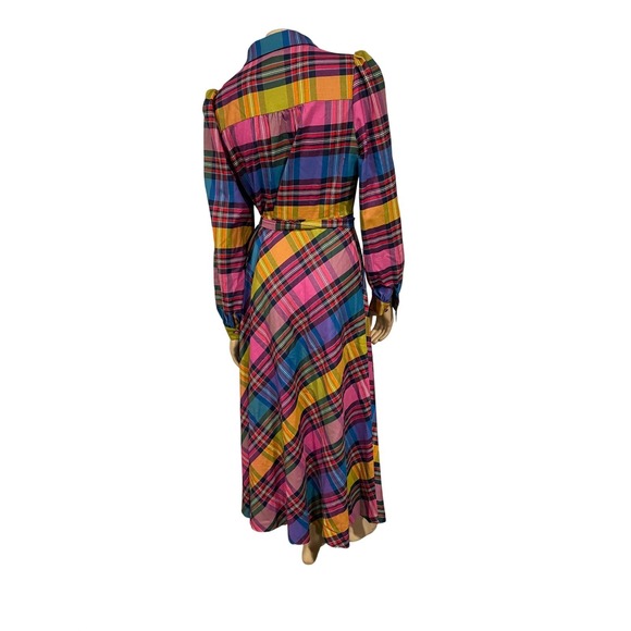 Boden Vivienne Bold Check Button Up Maxi Dress Belted Long Sleeve | Size 12 - Picture 6 of 12